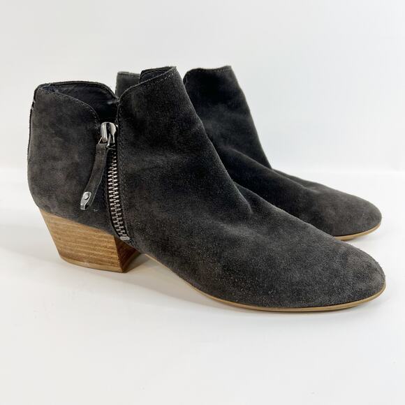 Dolce Vita Gertie Ankle Boot Womens US 11 Gray Suede Leather Double Zip Bootie - Picture 1 of 9